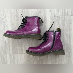 Dr. Martens Purple Combat Boots with Black Laces